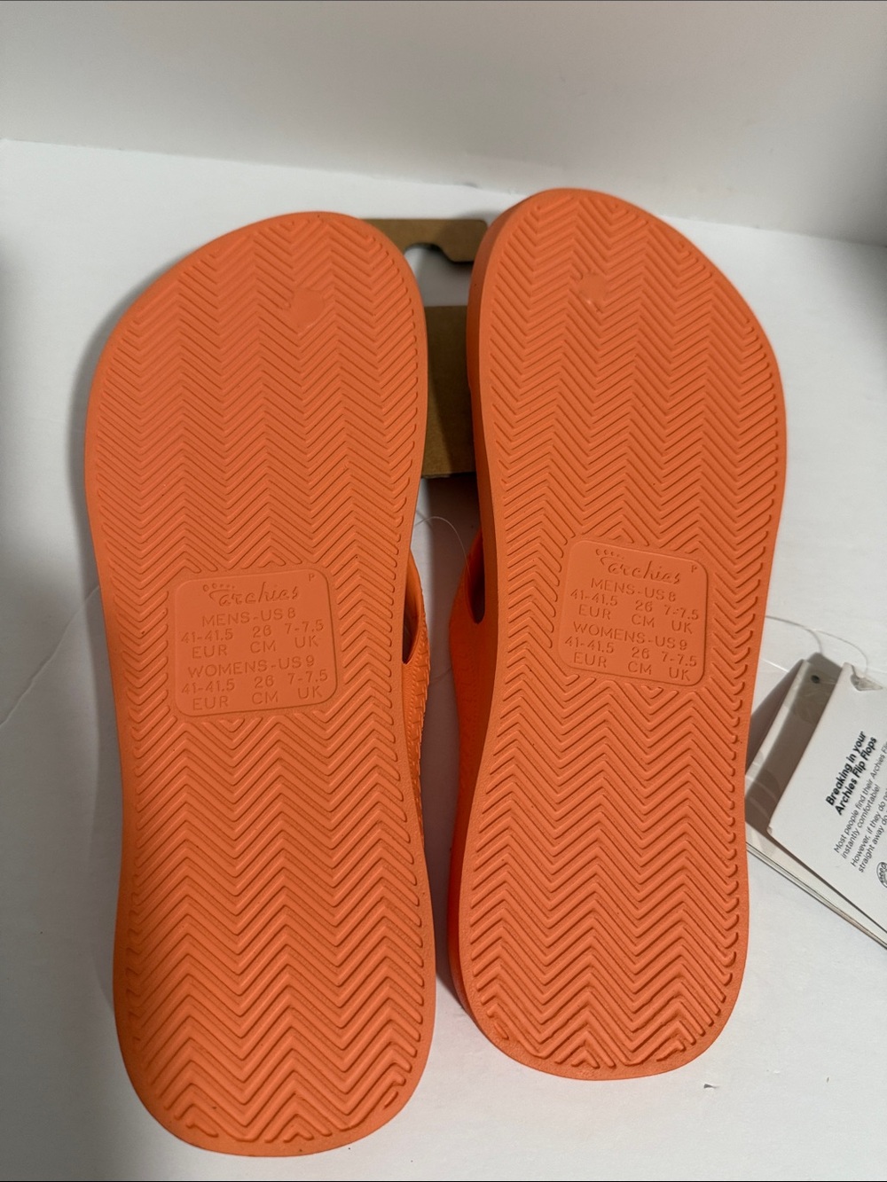 Archie’s Flip Flops - Coral Orange US Women’s Size 9 - Picture 4 of 5